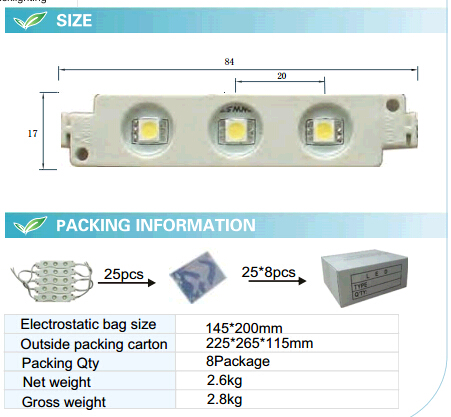 Kj5050 LED Module with 12V (GNL-CLM-KJ5050)