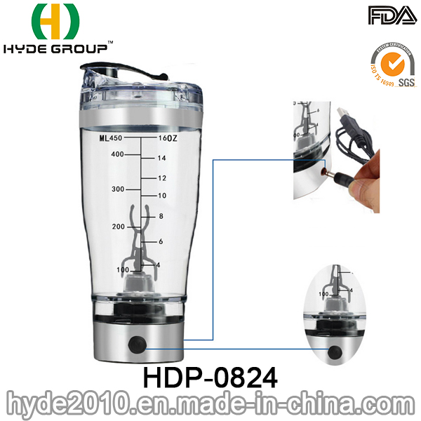 Popular Portable Plastic Vortex Shaker Bottle, Electric Protein Shaker Bottle (HDP-0824)