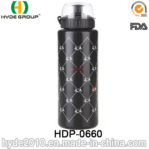 600ml BPA Free Plastic Sport Drinking Bottle with Straw, PE Plastic Sport Water Bottle (HDP-0660)