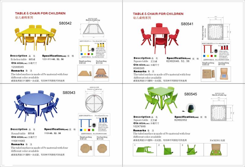 Plastic Chairs (S80534-S80539) with En1729-1 & En1729-2 Certificate Aprroved Furniture -