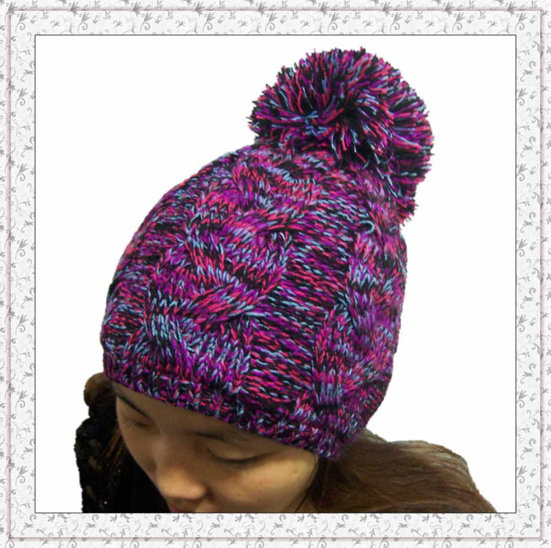 Custom Design Jacquard Weave Crochet Knitted Beanie Cap/Hat (1-3461)