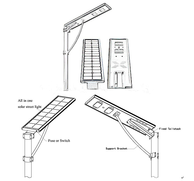 High Efficiency 5 Years Warranty Integrated Solar LED Street Light 80W