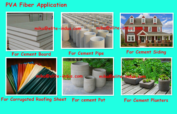 Polyvinyl Alcohol PVA Fiber for No Asbestos Corrugated Roofing Tiles