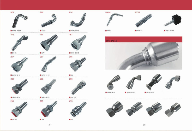 45° Metric Female Flat Seat Hydraulic Pipe Fitting (20241, 20241T)