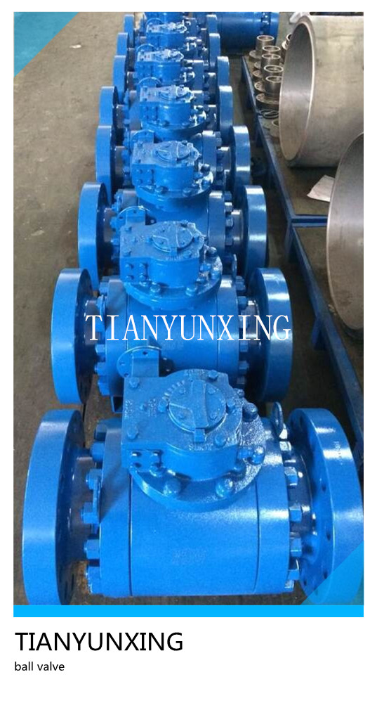 Epoxy Coating Worm Gear Forged Flanged Carbon Steel Ball Valve