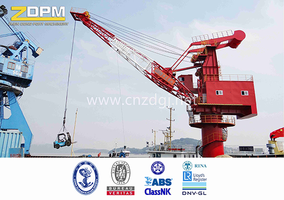 Floating Ship Crane Dock Vessel Fixed on The Deck Electrical Offshore Shipping