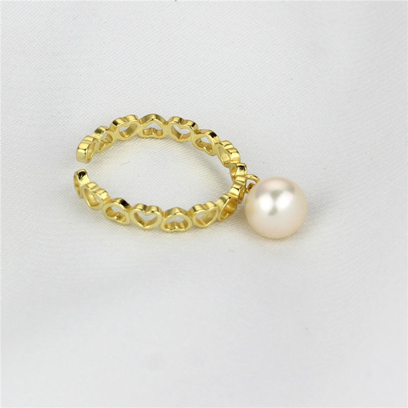 Gold Plated Natural Real Resizable Pearl Ring