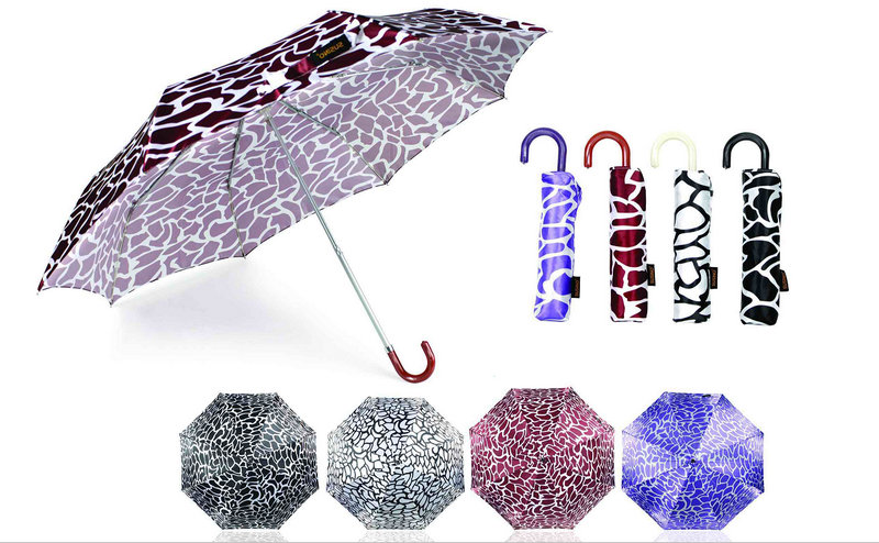 Water Ripple Print Foldable Duomatic Satin Umbrellas (YS-3FD22083903R)