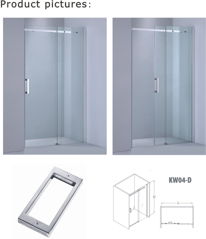 Sliding Shower Door/Shower Screen with Tempered Glass (A-KW04-D)