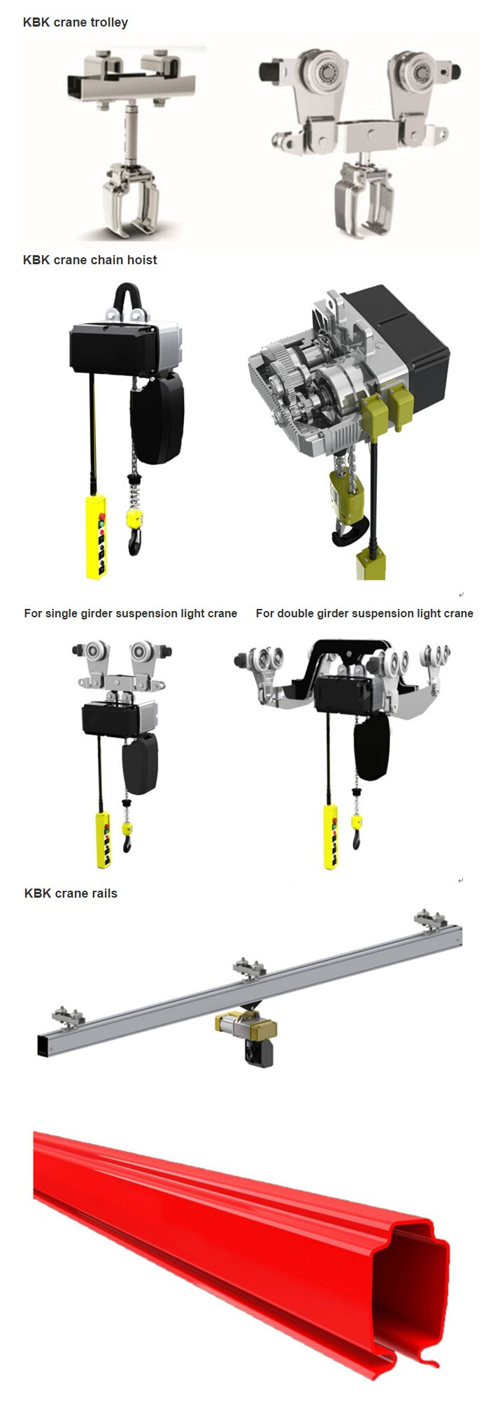 Workshop Use Light Capacity Overhead Kbk Crane