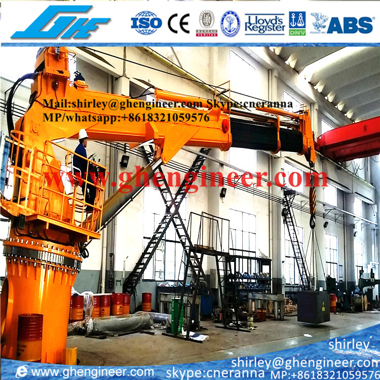 Knuckle and Telescopic Boom Pedestal Offshore Crane