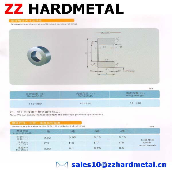 Wear Resistant Yg25 Steel Milling Tungsten Carbide Roller