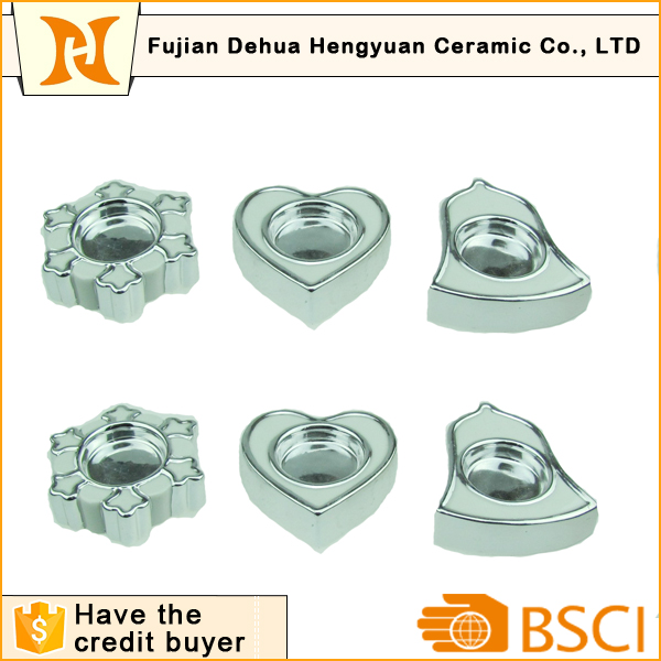 Ceramic Plating Candle Holder for Home Decoration