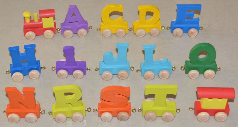 Color Wooden Train Letters (80094)