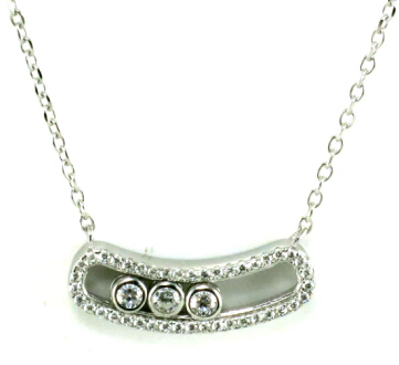 Special Design and Newest White Stone Pretty Set Silver Fashion Jewelry Necklace (N6597)