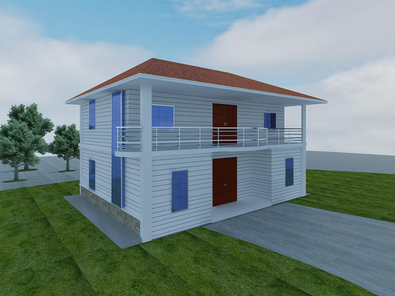 Two-Storey Steel Structure Prefab House (KXD-pH115)