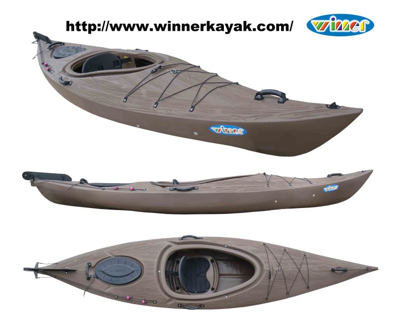 3.44mtrs Plastic Wood-Grain Single Sit in Touring Kayak