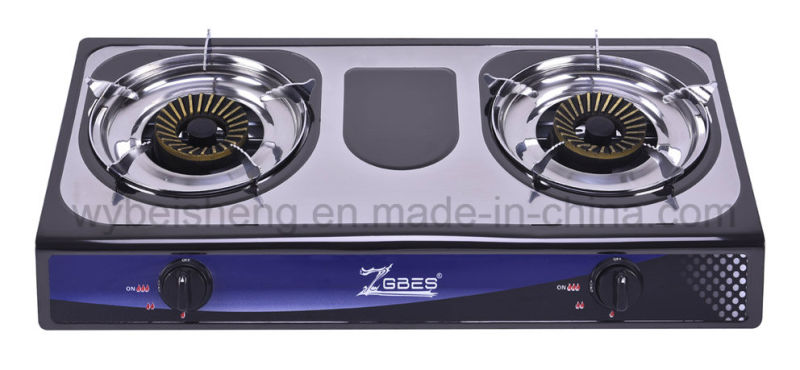 Colorful Steel Gas Stove, Two Burners, Blue Fire