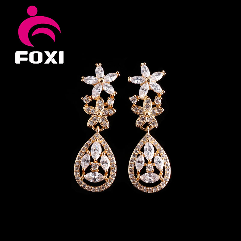 Hot Sale Hanging Trendy Flower Design Fashion Dubai Gold Jewelry Sets