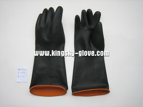 Heavy Duty Black Industrial Latex Glove-5601