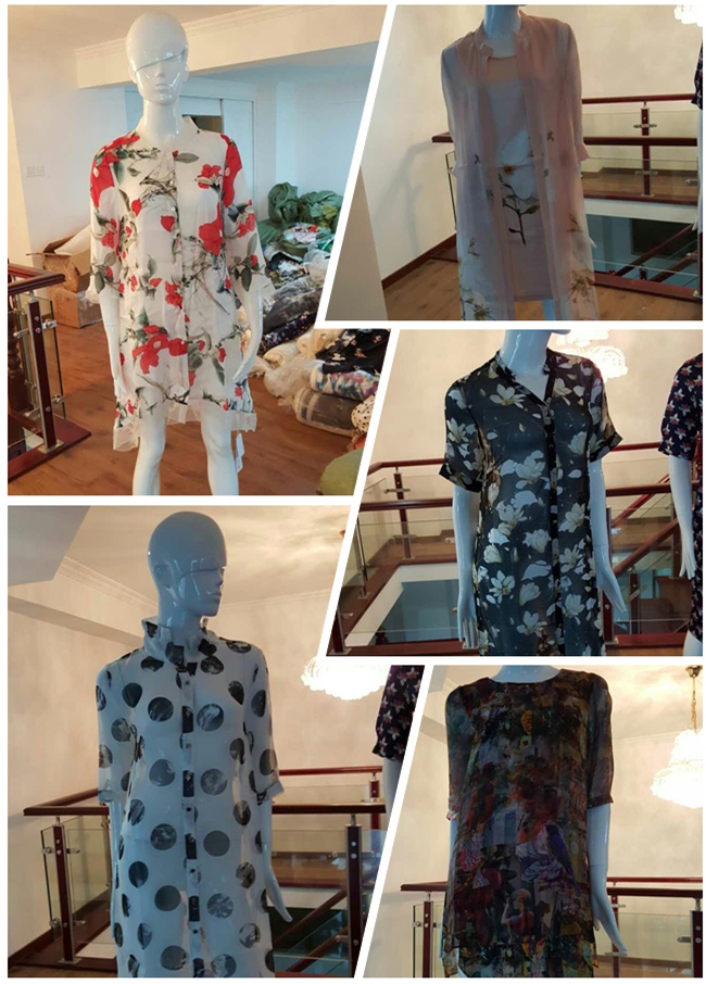 Hot Sale Lady's Clothes Material Digital Print Silk Fabric (SZ-0100)