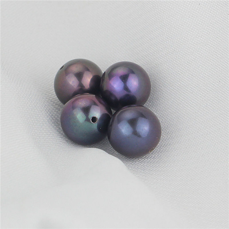 Snh Peacock Color Round Half Drilled Beads