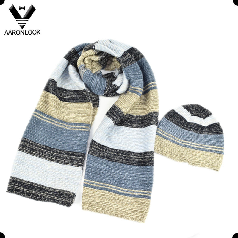 2016 Fashion Colorful Stripe Patterned Winter Men Scarf