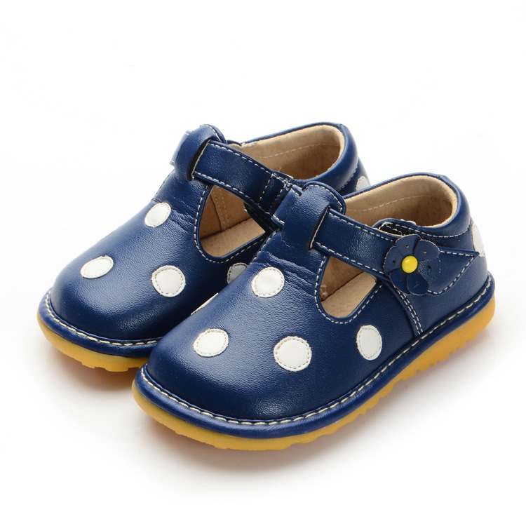 2016 Spring Autumn Baby Shoes 4 Colors Polka Dots Squeaky Soft Sole Baby Girl Shoes