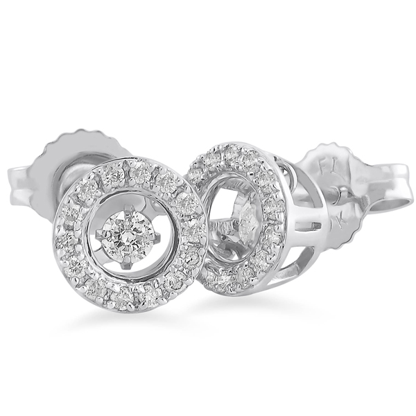 Silver Dancing Diamond Jewelry 925 Silver Stud Earrings CZ