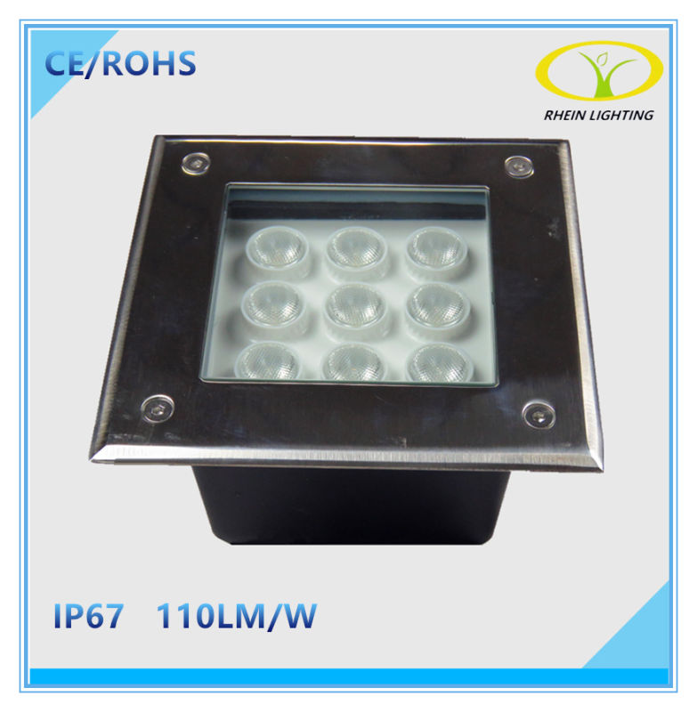 IP67 Outdoor Landscape 9W Underground LED Light with Square Design