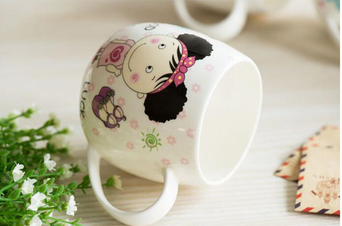 Promotional Ceramic Cups with Carton Printing for Gifts