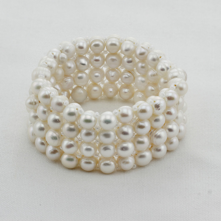 4rows Designs Wholesale Real Cultured Freshwater Pearl Bracelet