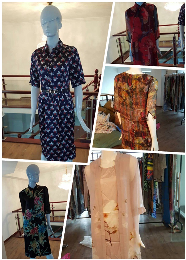 Digital Printed Silk Cotton Fabric for Dress (XF-0098)