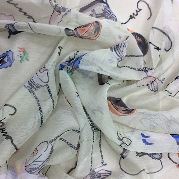 New Printed Silky Tencel Chiffon Garment/ Scarf Fabric