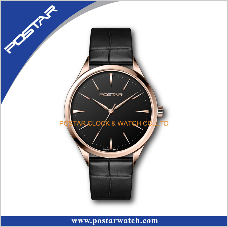 Simple Version Swiss Movement Watch with Leather Strsp Geneva Platinum Watches Price