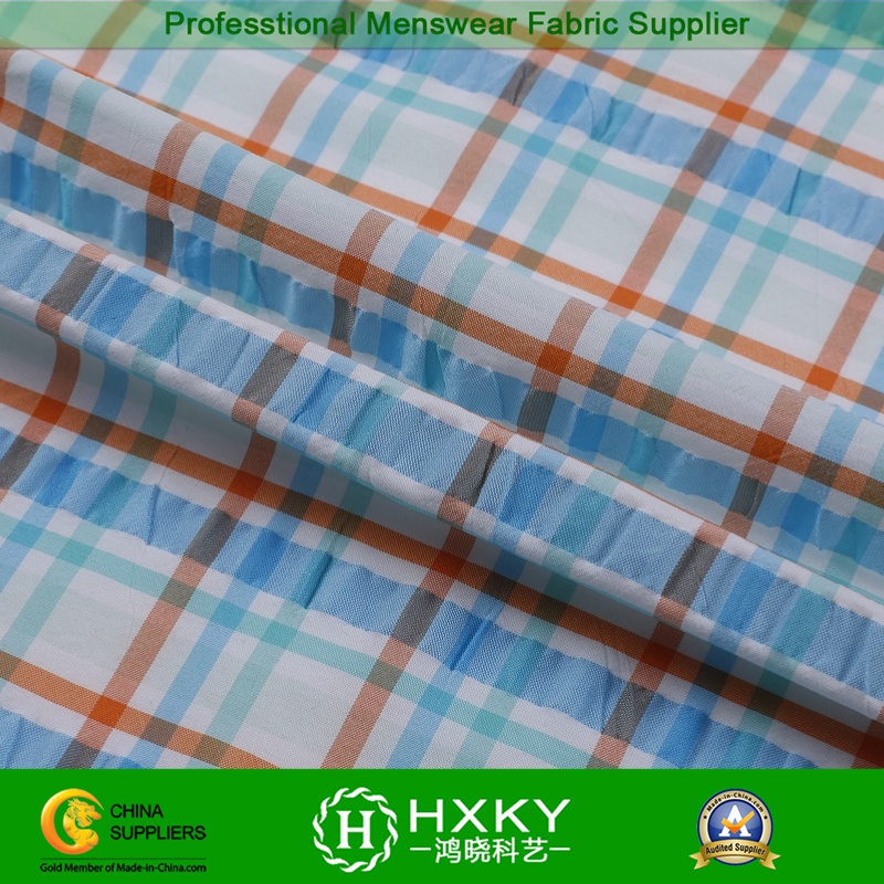 Yarn Dyed Polyester Nylon Fabric with Plaid Pattern for Men's Shirt