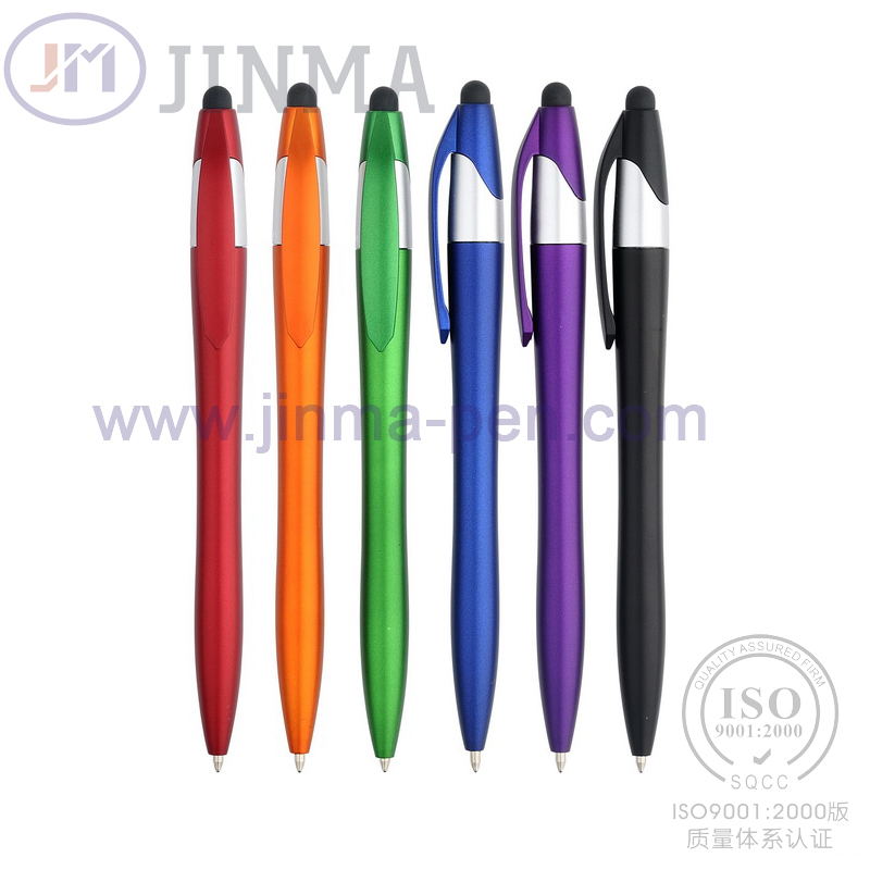 The Promotion Gifts Plastic Ball Pen Jm-6003 with One Stylus Touch