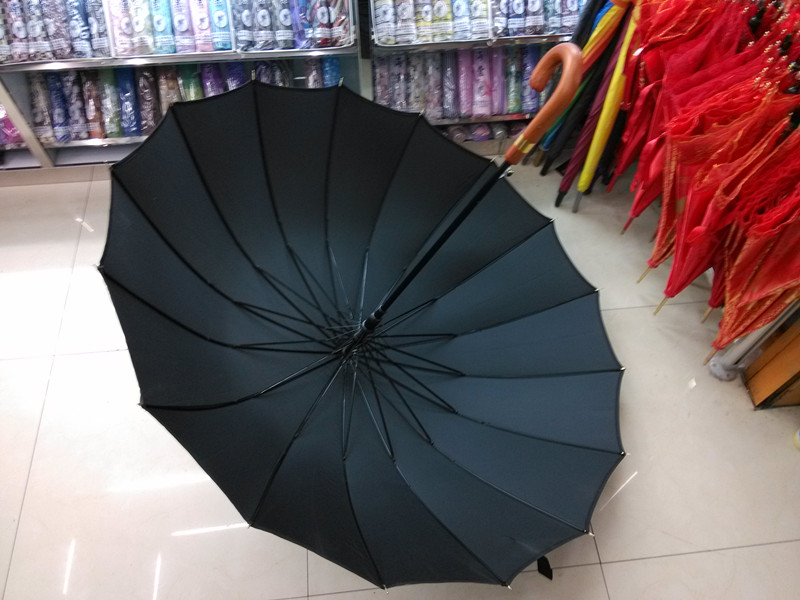 Black Pongee Straight Umbrella (JYSU-26)