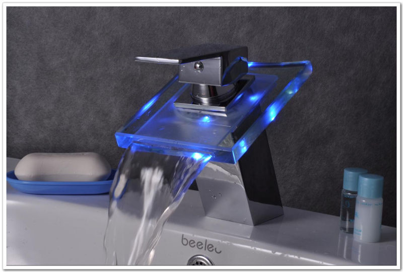 LED Waterfall Bathroom Basin Faucet (QH0815F)