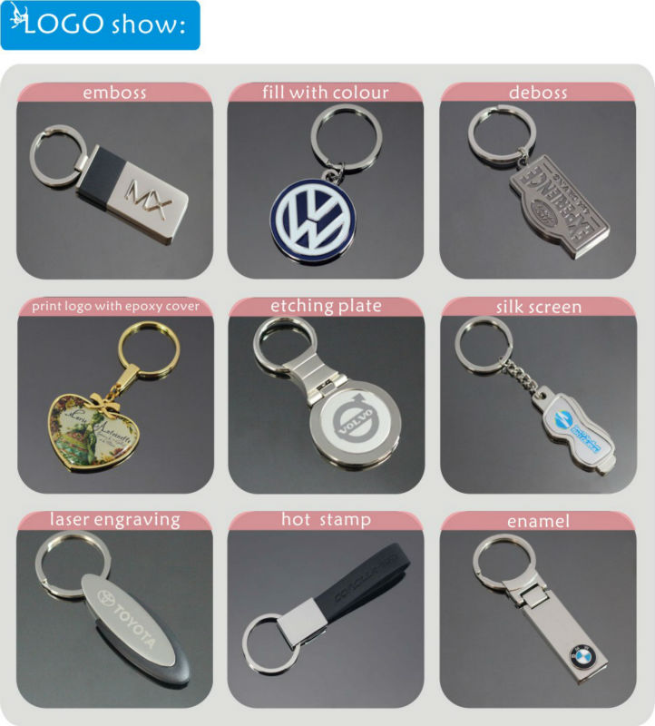 Souvenir Gift Customized Black PU Leather Car Logo Keychain