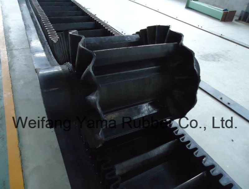 Corrugated Rubber Conveyor Belt with Ribs Andskirts Width 1000mm