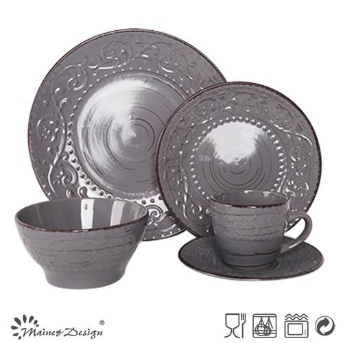 OEM Popular New Original Design Quality Products Embossed Ceramic Dinner Set