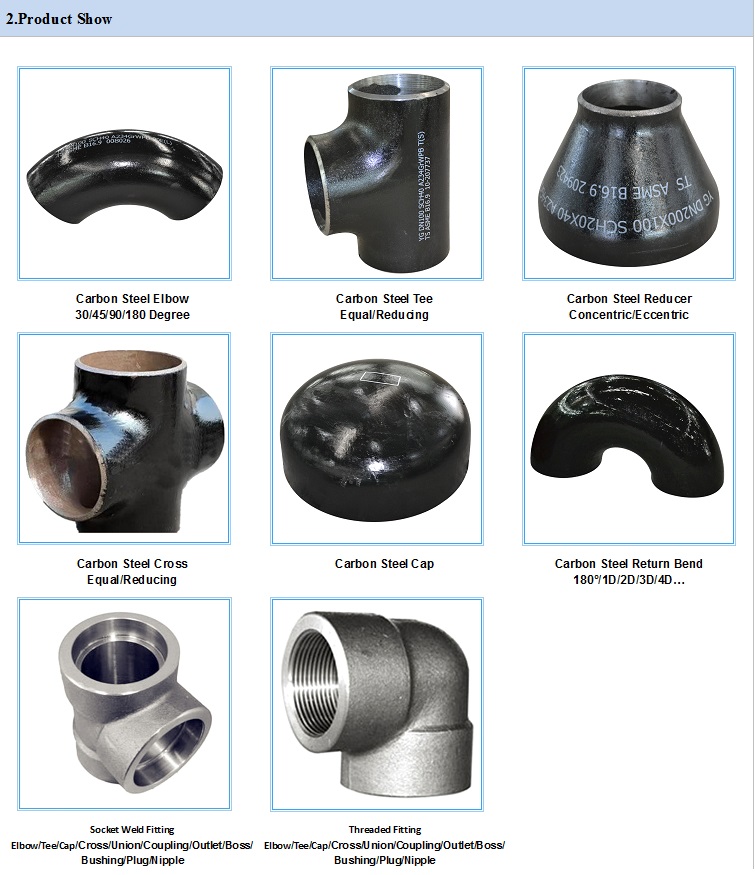 Carbon Steel Pipe Fittings (Elbow, Tee, Reducer, Cap)