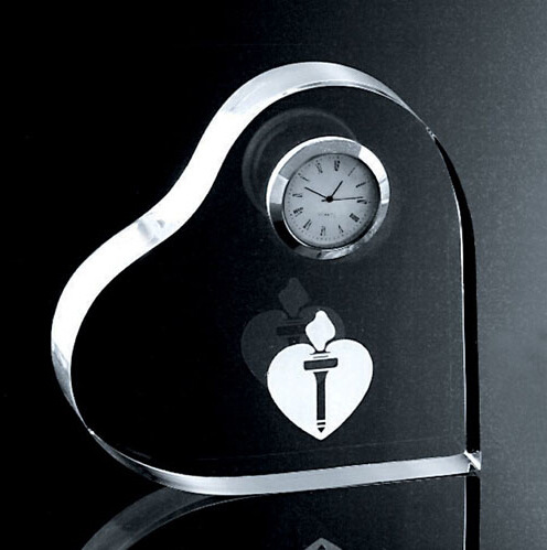 Heart Shape Crystal Clock for Home Decoration