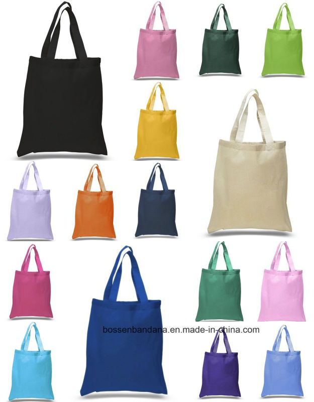 Custom Made Logo Printed Cotton Canvas Colorful Promotional Shopping Craft Totes Bag