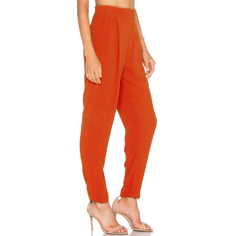 Bright Orange Slim Leg Opening Fashion Pants