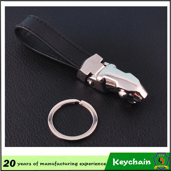 New Design Fashion Leather Jaguar Keychain