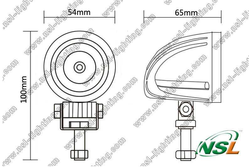 2 Inch LED Work Light, 10W LED Mini Light, LED Euro Light (NSL-1001D-10W)