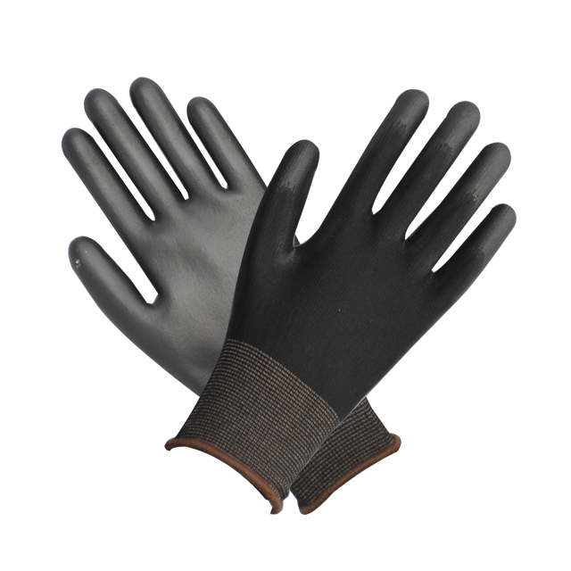 Black Safety Work Gloves Latex Coated Labor Protective