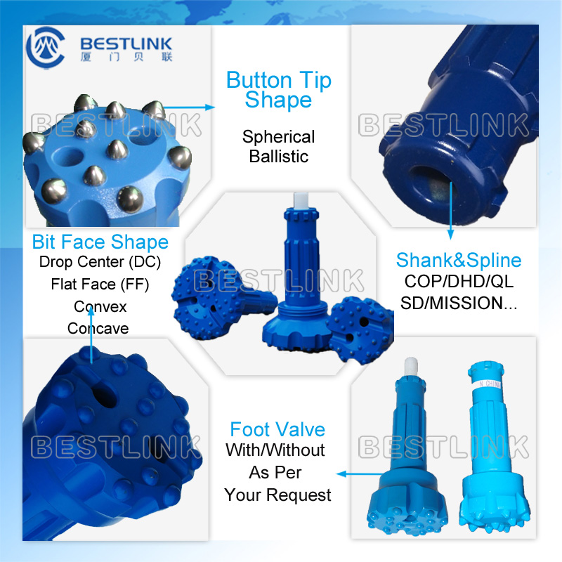 CIR90 95mm Low Air Pressure DTH Drill Button Bit